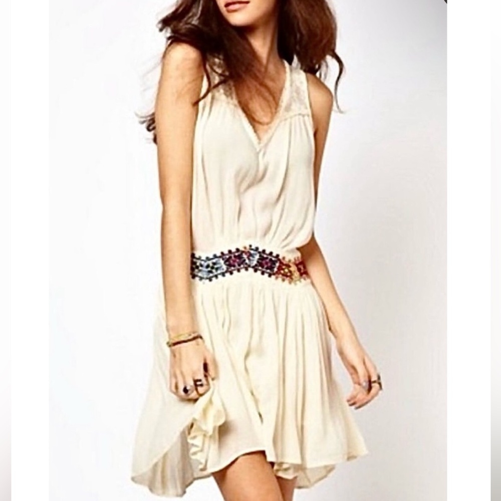 Free People - Natural Ethnic Mini Dress